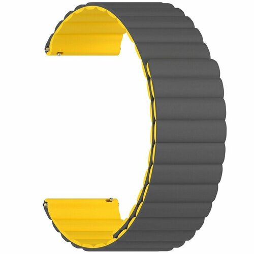 20mm 22mm silicone band for amazfit strap gts 2e mini gtr 42mm 47mm gtr2 2e stratos 2 3 bracelet samsung galaxy watch 4 3 strap Универсальный силиконовый ремешок для часов 20 mm LYAMBDA Acrux DSJ-32-20-GY (серый\желтый)