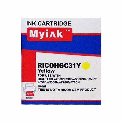 Картридж гелевый для RICOH Aficio GX e5550N type GC 31Y Yellow (64ml, Pigment) MyInk