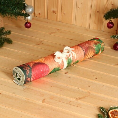 пакет подарочный с новым годом 32x26 см цвет разноцветный Коврик-лежак с принтом С Новым Годом, С легким паром, 50х155 см