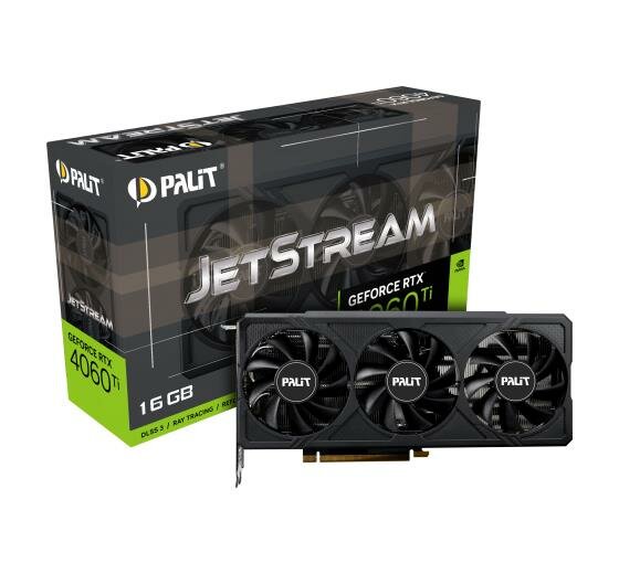 Palit Видеокарта PCIE16 RTX4060TI 16GB RTX4060TI JETSTREAM 16GB