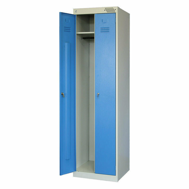Шкаф металлический для одежды ШРЭК-22-530, двухсекционный, 1850х530х500 мм, разборный