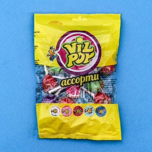 Карамель на палочке Vil pop Ассорти, 17 г