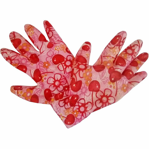 Садовые перчатки Спец Garden Flowers розовый, размер 8