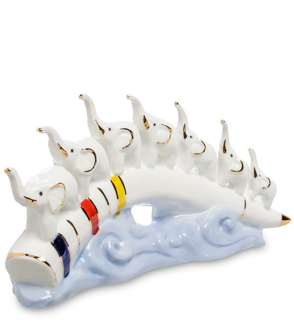 Фигура Семь слонов 8 5  A13270 разностор  Фарфор