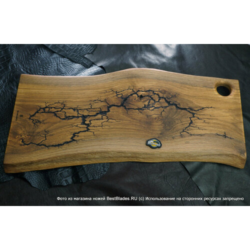 Разделочная доска/доска для подачи Klimenko Natura-C с молниями Лихтенберга