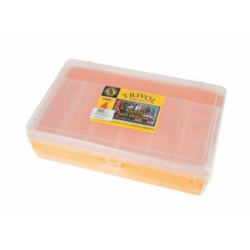 Коробка для мелочей №4 двуxъярусная, с микролифтом Trivol, цвет: желтый 6,5x23,5x15 см тривол коробка для мелочей пластик 2 салатовый