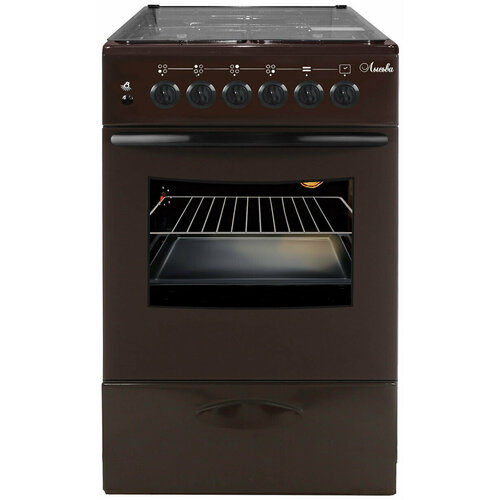 Газовая плита Лысьва ГП 40р0 МС-2у коричневая со стеклянной крышкой 2075500₽