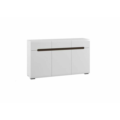 Тумба Амбра 3 ящика 3КД 1500*870*420 мм МДФ Белый глянец, ЛДСП Белый Эггер