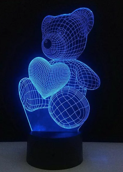 3D ночник Влюбленные. Светодиодный светильник в спальню - фотография № 4
