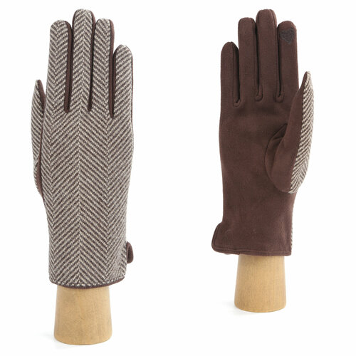 фото Перчатки fabretti, демисезон/зима, сенсорные, утепленные, размер 7, коричневый