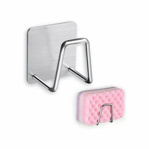 Крючок самоклеющийся 1 шт крючки настенные для кухни одежды полотенец ключей Крючок металлический на липучке серый 256₽