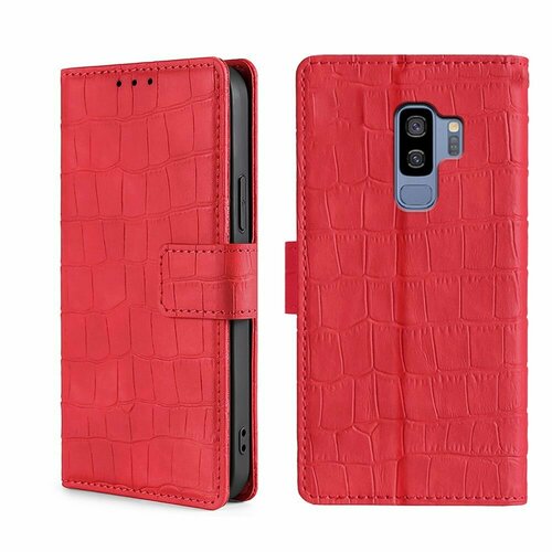 Чехол-книжка MyPads для Samsung Galaxy S9 Plus SM-G965F / Самсунг S9+ красный крокодиловая кожа узор из крокодиловой кожи чехол книжка mypads для honor 6x хонор 6x красный крокодиловая кожа узор из крокодиловой кожи