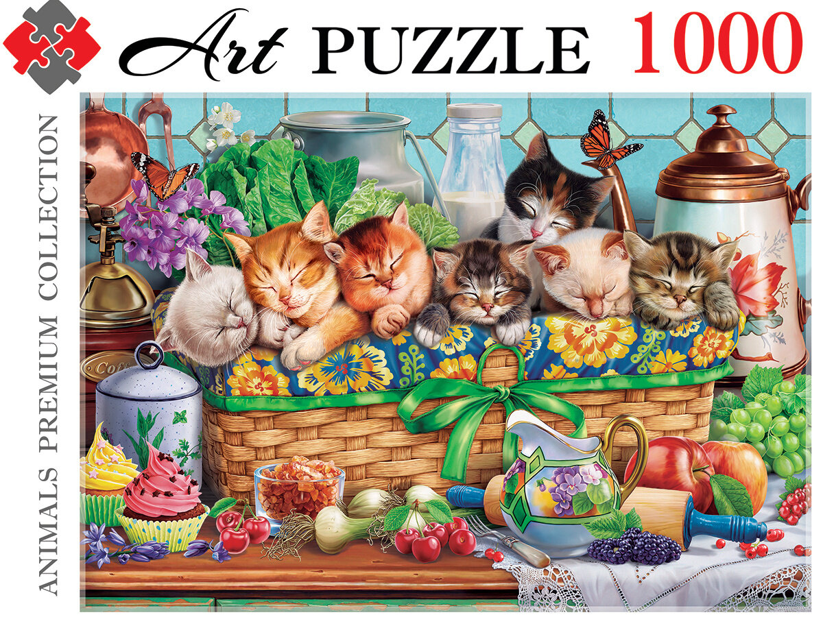 ПазлыArtpuzzle 1000 дет. Котята в корзинке Ф1000-0460, (Рыжий кот)
