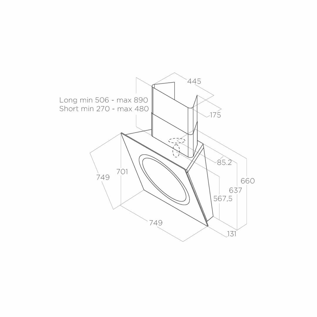 Наклонная вытяжка Elica OM AIR WH/F/75, цвет корпуса белый, цвет окантовки/панели белый - фото №14