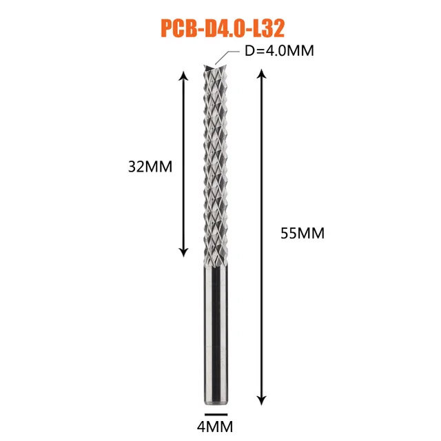 Dreanique рашпильная фреза кукуруза (4x32x55x4) PCB-D4.0-L32 39856
