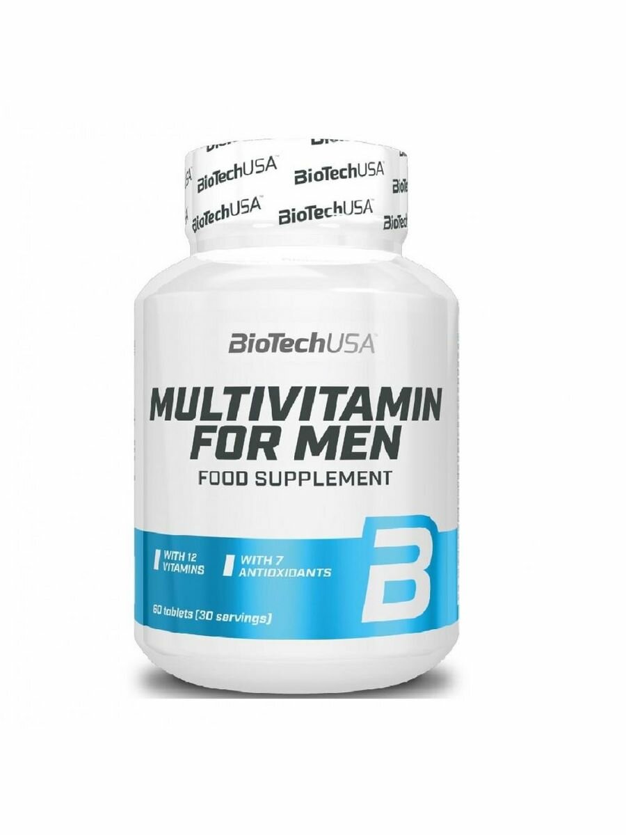 БиоТех Vitamin Multivitamin for Men, витамины группы В, антиоксиданты, цинк, 60 таблеток фото