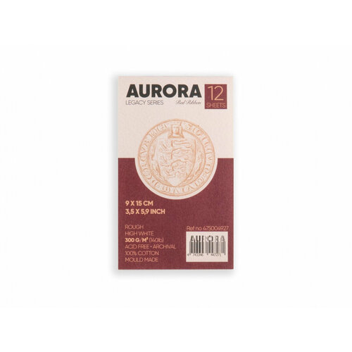 Aurora Альбом-склейка для акварели Aurora Red Ribbon Rough 9х15 см 12 л 300 гм 100 хлопок sela25 897₽