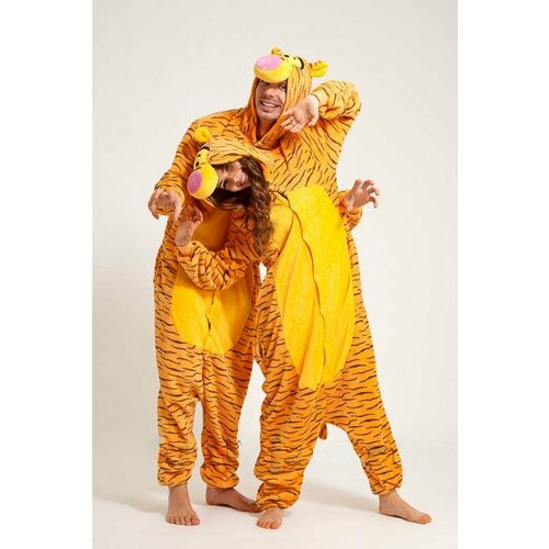 Кигуруми Тигр , размер 155-165, оранжевый кигуруми жираф размер 155 165 оранжевый