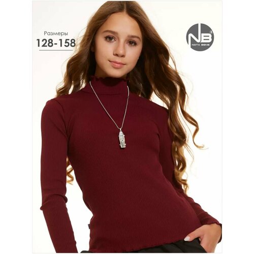 фото Водолазка nota bene, размер 134, бордовый
