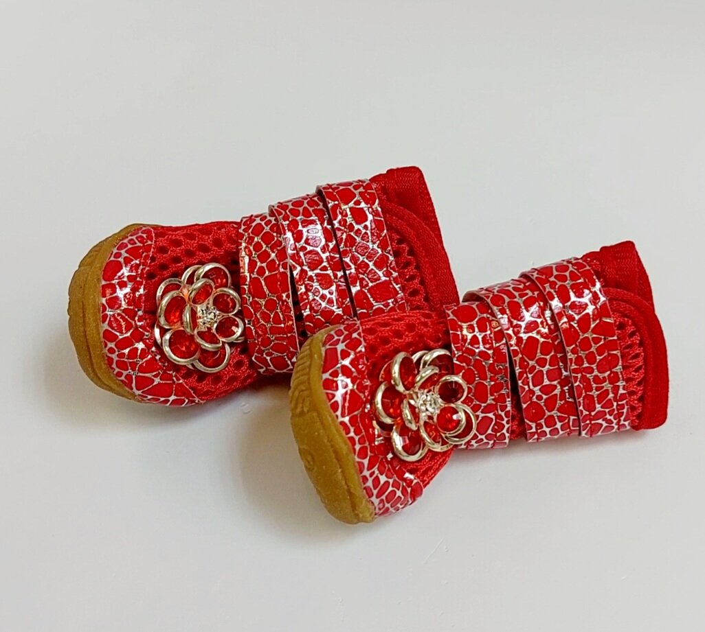 Ботинки "Модница", набор 4 шт, 2 размер (4,4 х 3,4 см), красные - фотография № 5
