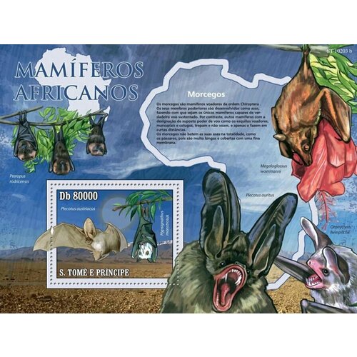 Почтовые марки Сан-Томе и Принсипи 2010г. Фауна - Летучие мыши Африки Летучие мыши, Фауна MNH