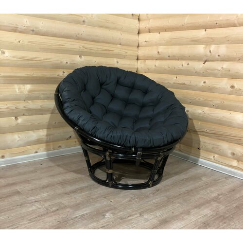 Кресло из натурального ротанга Папасан венге подушка темно-серая