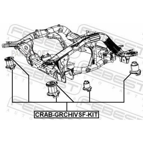 FEBEST CRAB-GRCHIVSF-KIT сайлентблок подрамника комплект