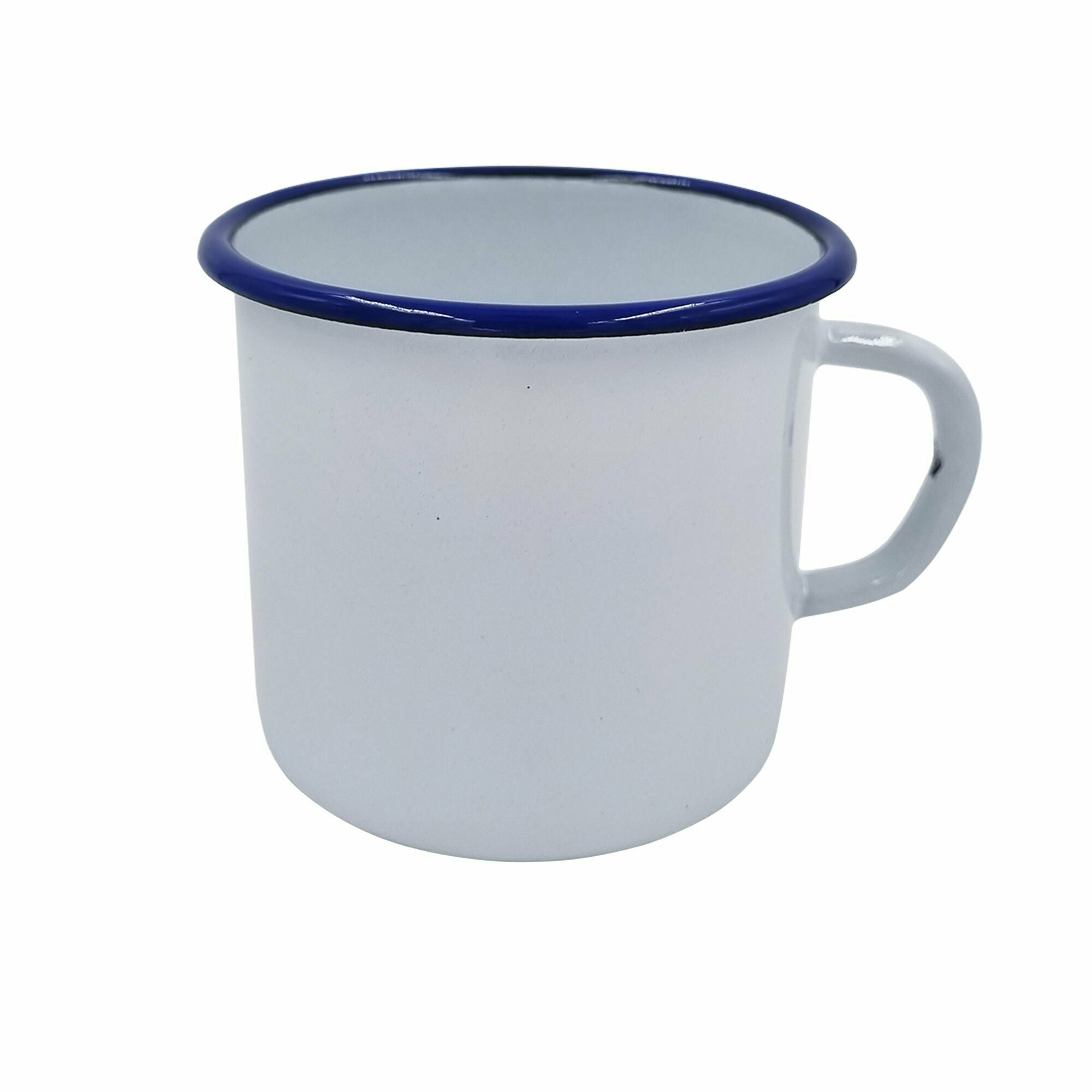 фото Кружка "Лысьвенские эмали" Синий ободок, эмалированная сталь 0,4 литра