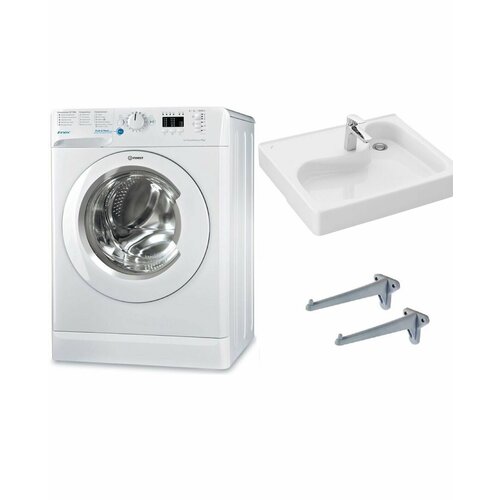 Стиральная машина Indesit BWUA 51051 L B и раковина Клио 50 3410000₽