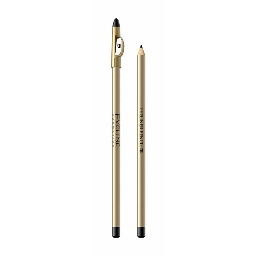 EVELINE Карандаш для макияжа глаз Eyeliner Pencil контурный с точилкой, 9 г, Black