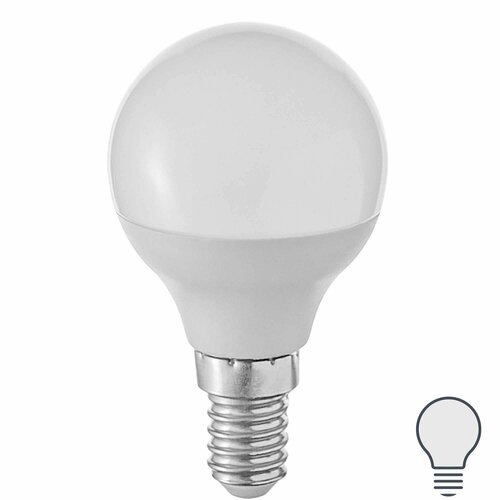 Лампа Volpe Е14 6 Вт шар матовая 600 Лм холодный свет