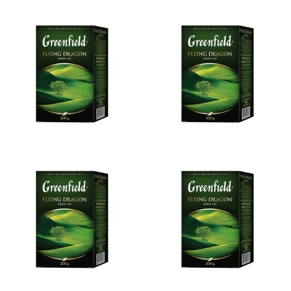Чай Greenfield, Flying Dragon, зеленый, листовой, 200 г, 4 шт.