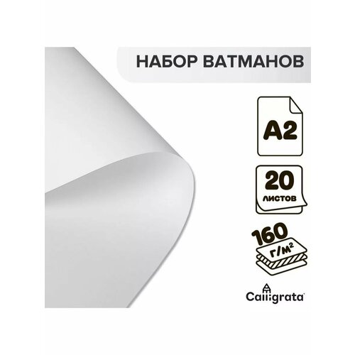 Набор ватманов чертежных А2 160 гм2 20 листов 794₽
