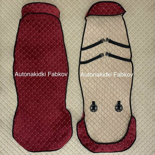 Накидки/Чехлы на сиденья из стёганного велюра Цвет Красный для Volvo FH 16 EURO 6