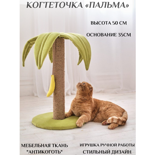 Когтеточка Стиляга "Пальма", цвет зеленый, напольная, 50x35x35 см