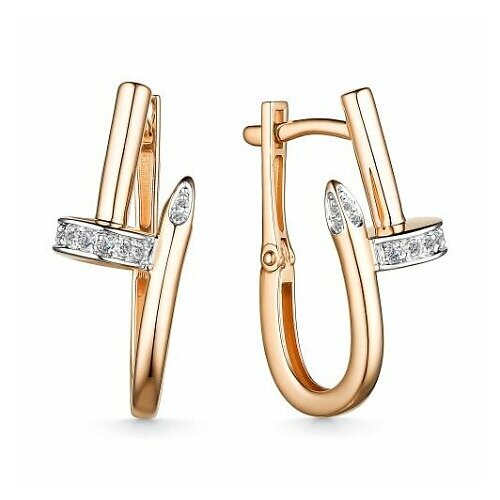 Серьги АЛЬКОР, красное золото, 585 проба, бриллиант