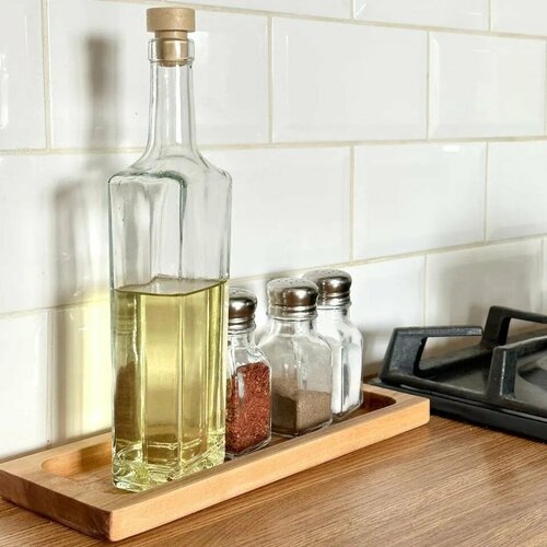 Подставка для специй, приправ и соусов, натуральное дерево, 30х11х2см