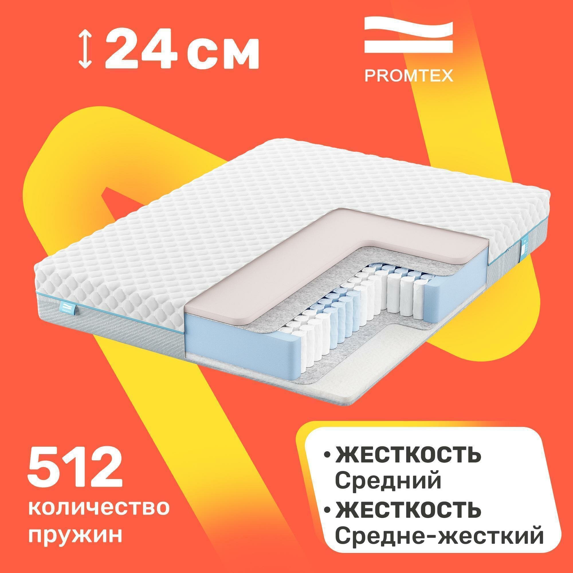 Матрас с независимыми пружинами PROMTEX Soft 18 Combi Econom 60x120