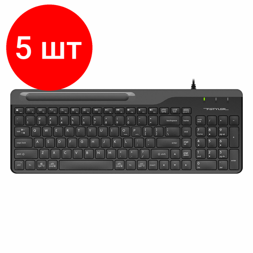 Комплект 5 шт Клавиатура проводная A4TECH Fstyler FK25 USB 103 кнопки черная 1530215 1044600₽