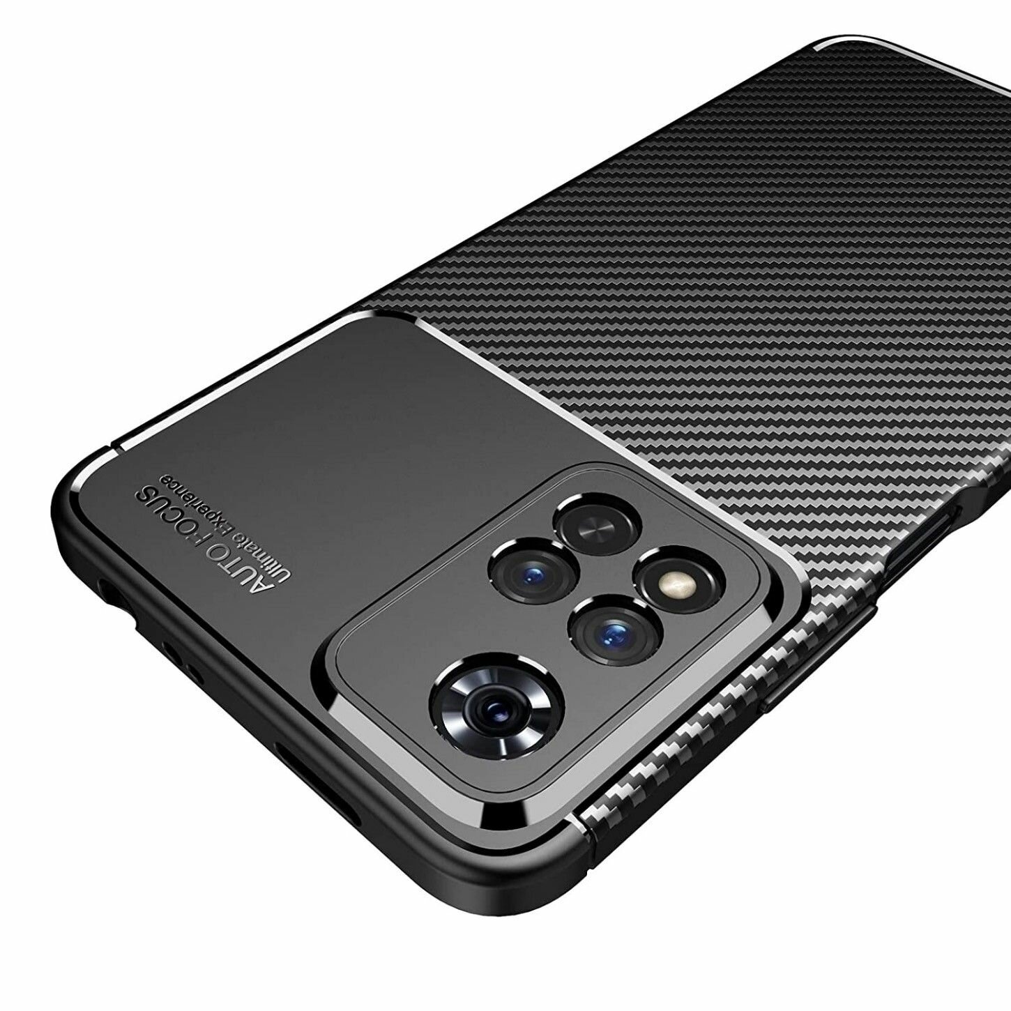 Накладка для Xiaomi Redmi Note 11 Pro Plus 5G (Xiaomi Redmi Note 11 Pro+ 5G) силиконовая под карбон чёрная — фото 1