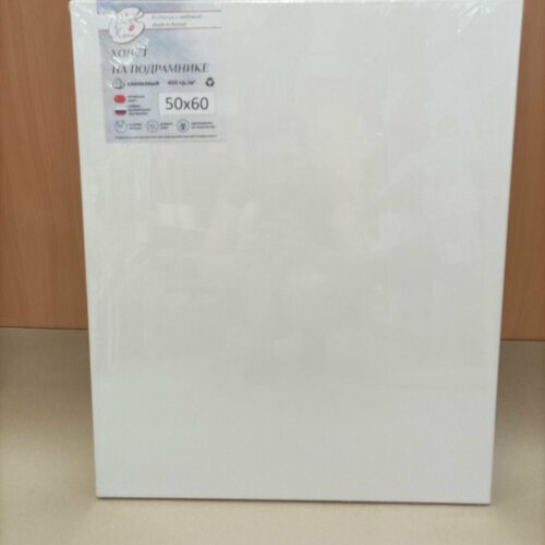 Холст грунтованный 5060 см на подрамнике итальянский хлопок 400гм2 Рисуй на кураже 1905₽