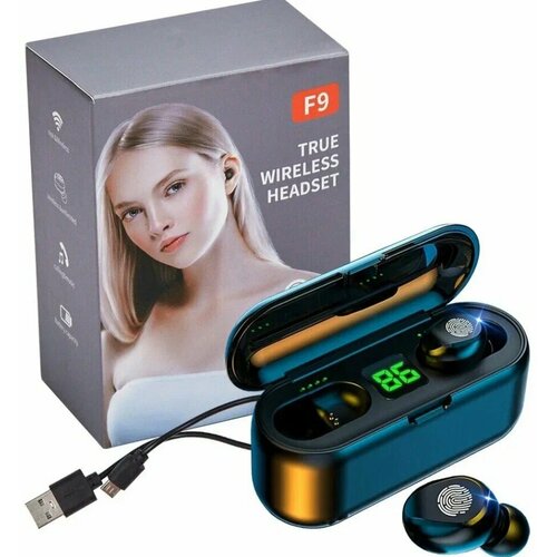 Беспроводные TWS наушники Wireless F9 черные ISA 600₽