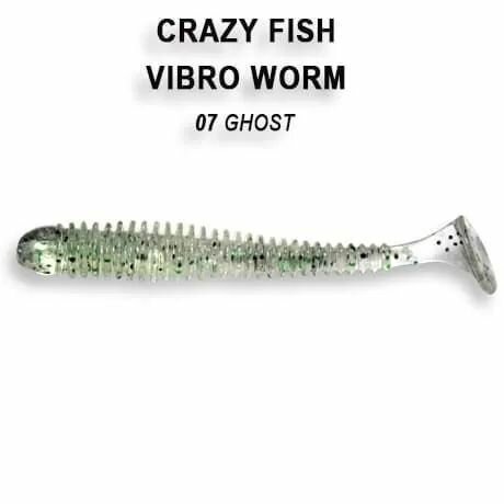 Силиконовые приманки Crazy Fish Vibro worm 2" 3-50-7-3, жареная рыба, 8 шт.