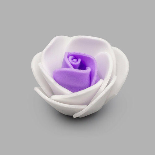 25158 Цветочек Розочка из фоамирана 38мм упак8шт цв белыйсиреневый 240₽