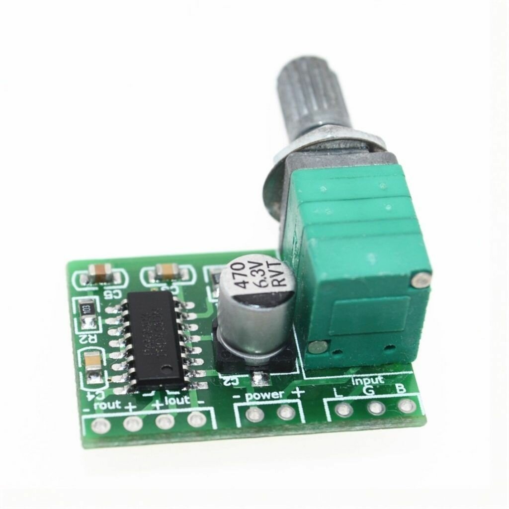 фото Усилитель звука цифровой 3W*2, на PAM8403 с регулятором громкости и выключателем, 2.5-5В