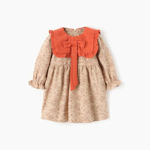 фото Платье minaku minaku: cotton collection baby, размер 68/74, бежевый, оранжевый