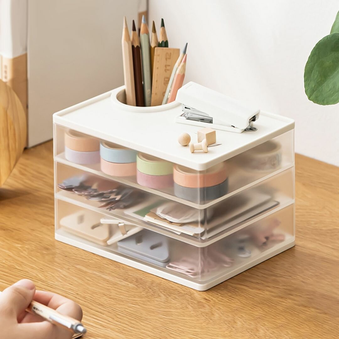 фото Органайзер для канцелярии на стол Oqqi, подставка для ручек и карандашей, 10.1х10.6х15.8 см