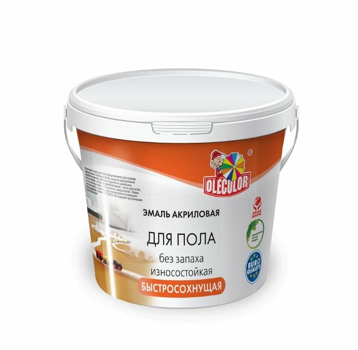 Эмаль для пола акриловая Olecolor серый туман 2,5 кг