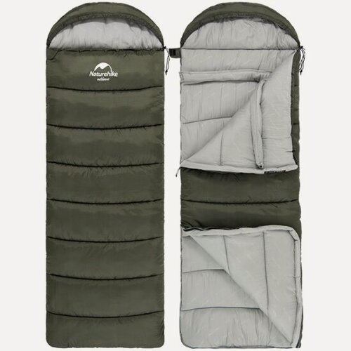 Изображение товара Спальный мешок Naturehike U Series Двойной хлопок зеленый U150, молния слева