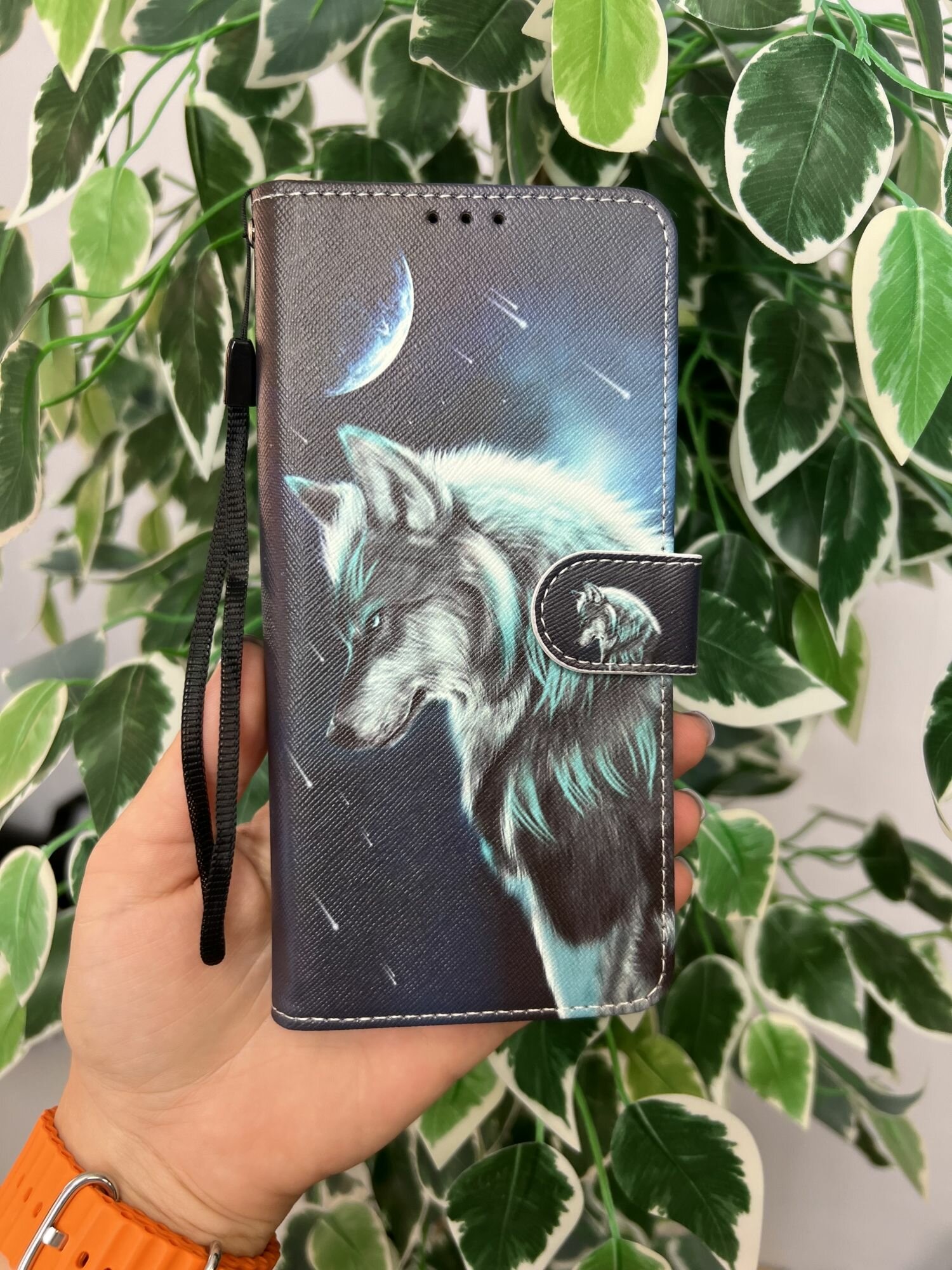 Чехол книжка wallet case на Infinix Note 40 Pro 4G и Note 40 Pro Plus с рисунком (Волк) — фото 1